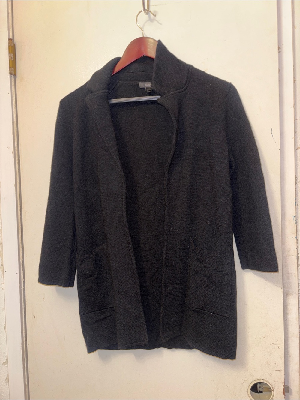 Black Women's Open-Front Cardigan Coat